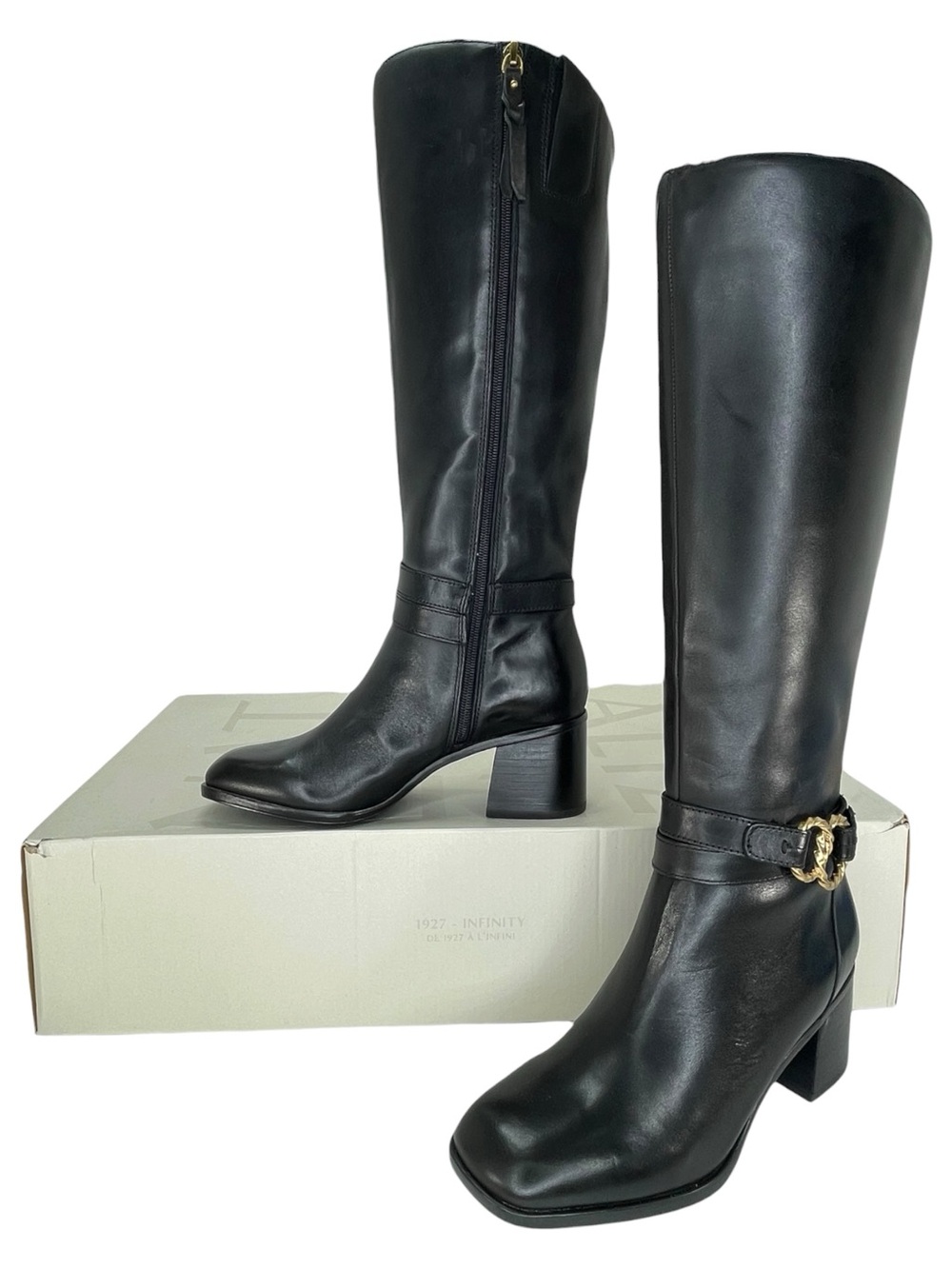 Naturalizer Isabeau Black Leather Knee High Womens Boots Size 7M